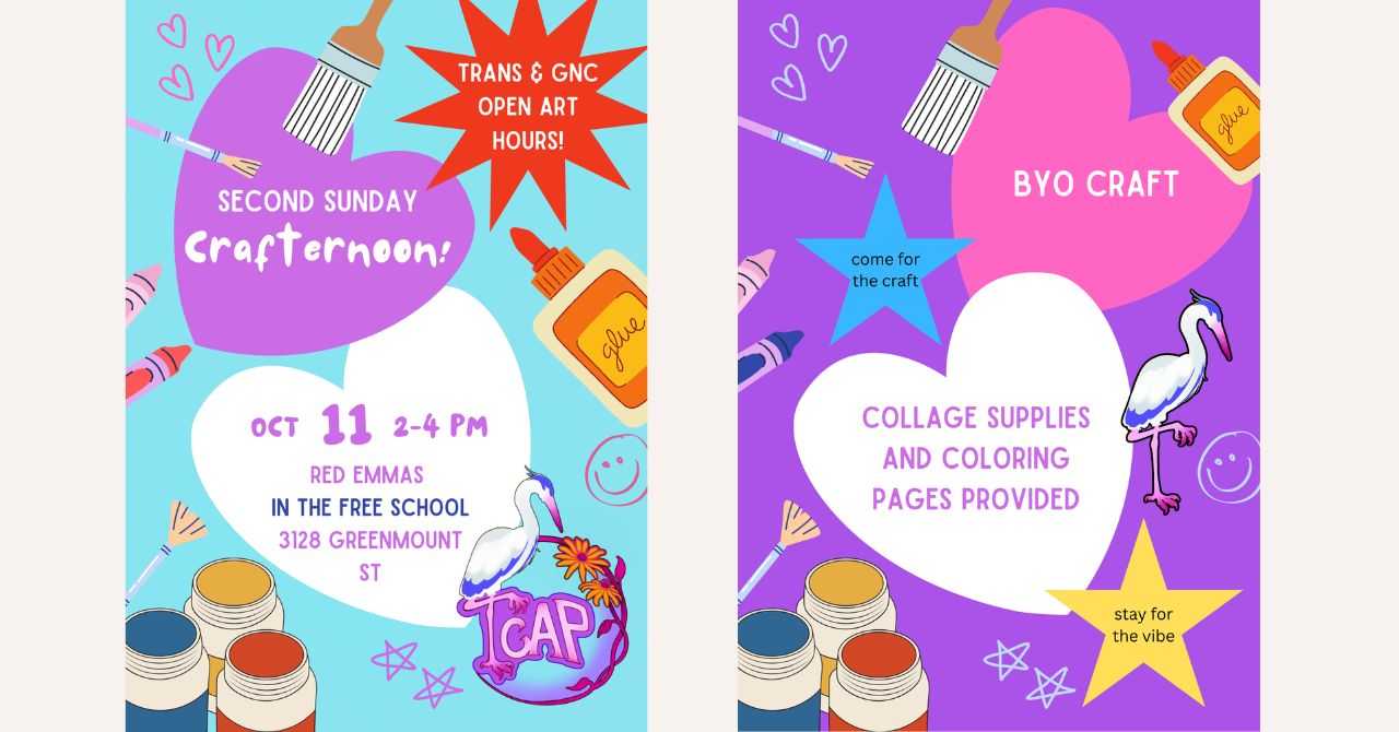 Second Sunday Crafternoon with Trans Community Art Project