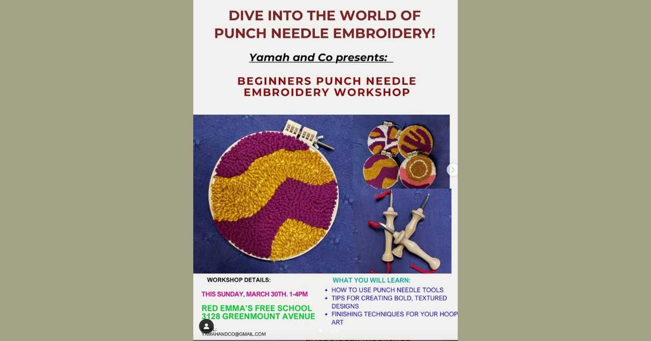 Ticketed: Punch Needle Embroidery Workshop