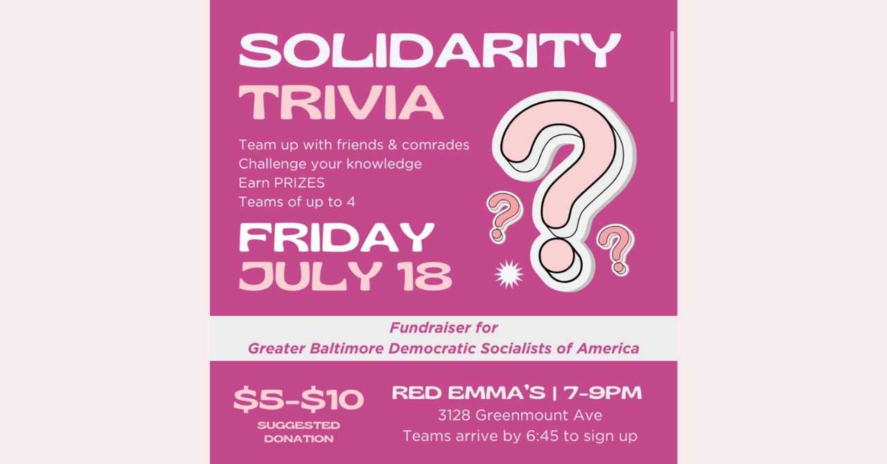 Solidarity Trivia: A Fundraiser for GBDSA