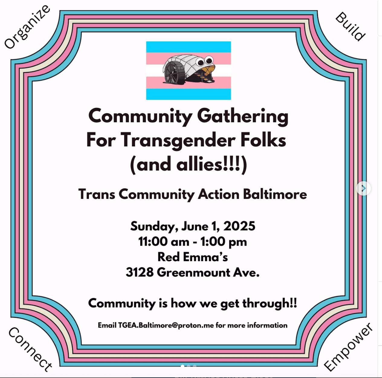 Community Gathering with Trans Community Action Baltimore June 2025